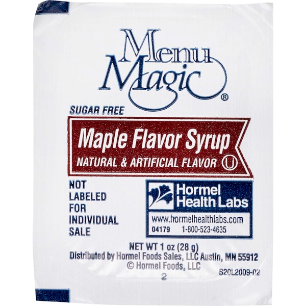 Menu Magic Single Serve Sugar Free Maple Flavor Syrup, PK100